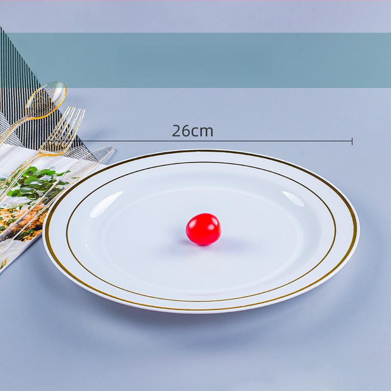 Πιάτο μίας χρήσης για δείπνο, PS πλαστικό, παχυνόμενο σκληρό πλαστικό, στρογγυλό, πάχος 0,5 mm, χωρητικότητα 20