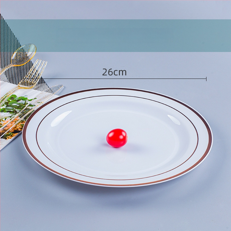 Πιάτο μίας χρήσης για δείπνο, PS πλαστικό, παχυνόμενο σκληρό πλαστικό, στρογγυλό, πάχος 0,5 mm, χωρητικότητα 20