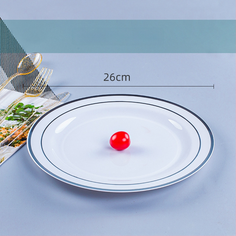 Πιάτο μίας χρήσης για δείπνο, PS πλαστικό, παχυνόμενο σκληρό πλαστικό, στρογγυλό, πάχος 0,5 mm, χωρητικότητα 20