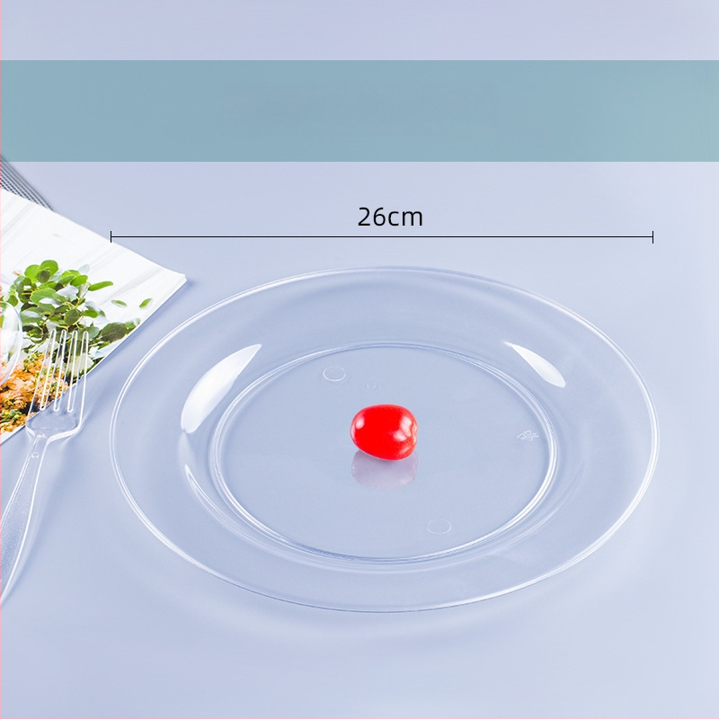 Πιάτο μίας χρήσης για δείπνο, PS πλαστικό, παχυνόμενο σκληρό πλαστικό, στρογγυλό, πάχος 0,5 mm, χωρητικότητα 20