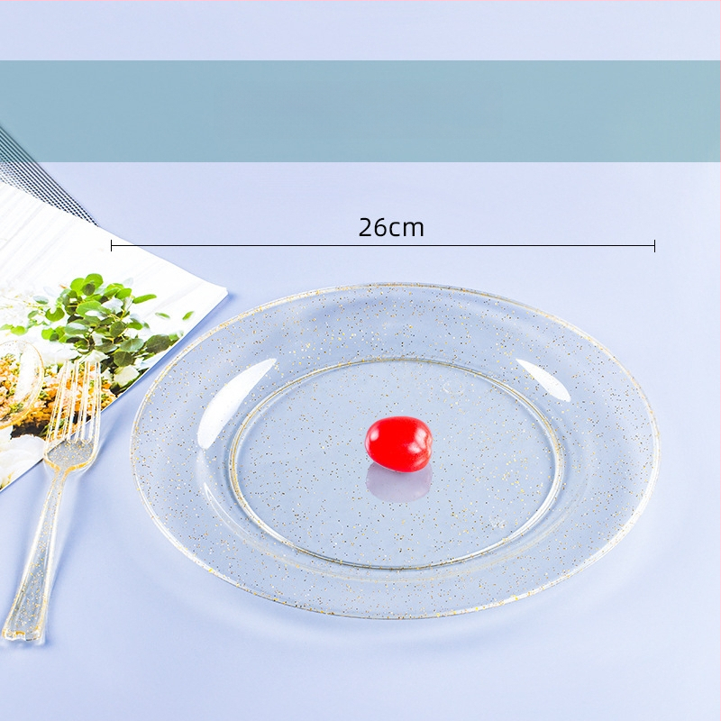 Πιάτο μίας χρήσης για δείπνο, PS πλαστικό, παχυνόμενο σκληρό πλαστικό, στρογγυλό, πάχος 0,5 mm, χωρητικότητα 20