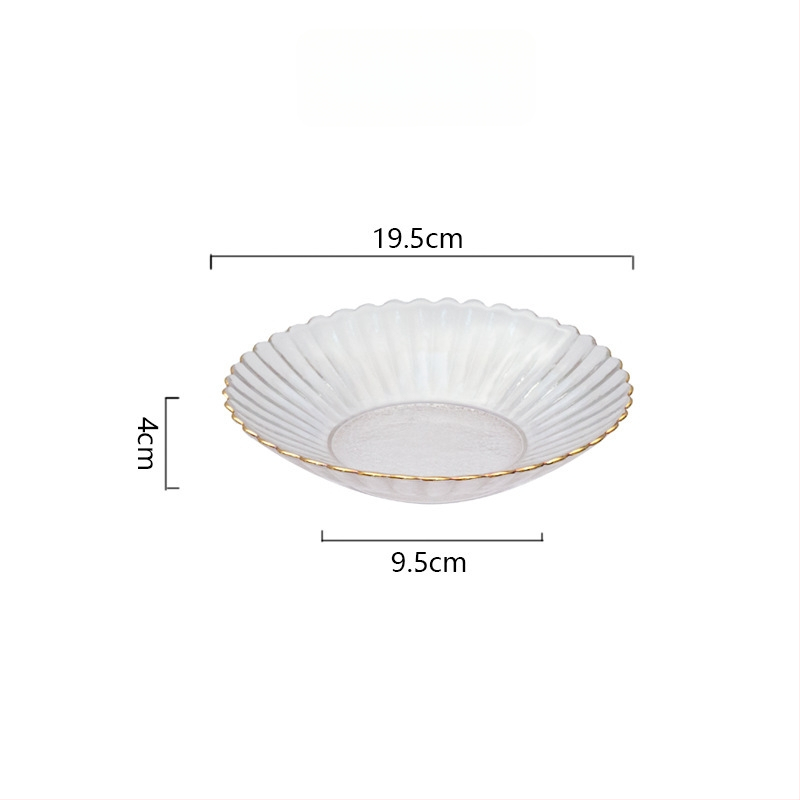 Set din sticlă pentru fructe și boluri pentru salată – rotund, design minimalist modern; diametre 10–11 cm, 13–14 cm și 18–19 cm; sticlă rezistentă la căldură