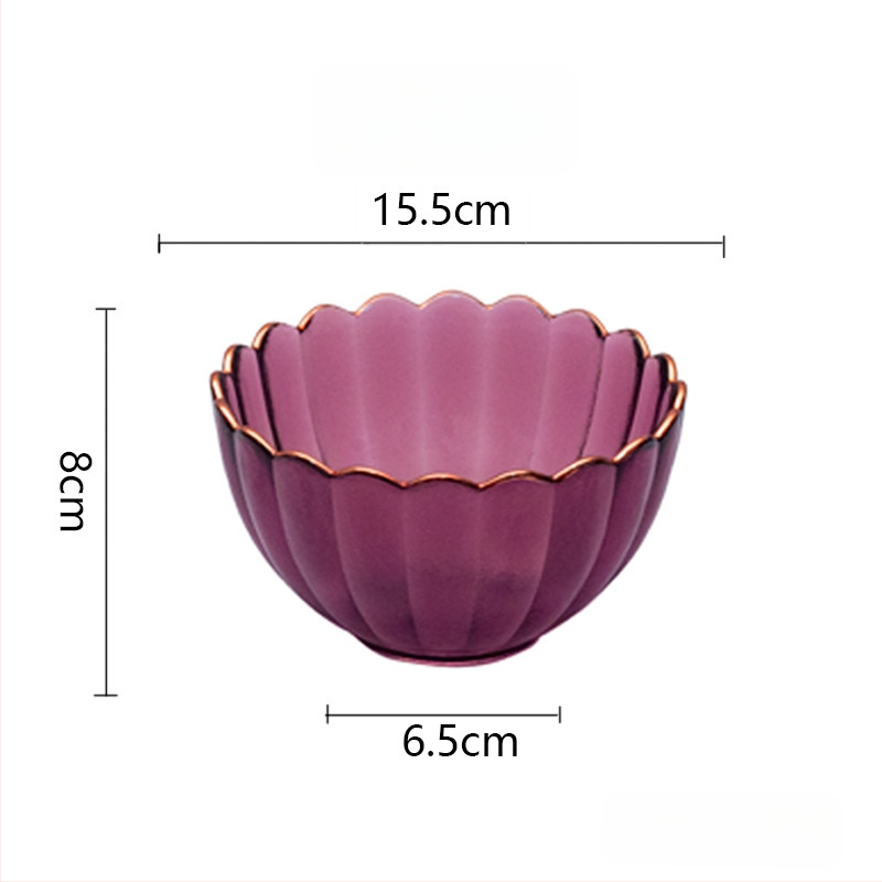 Set din sticlă pentru fructe și boluri pentru salată – rotund, design minimalist modern; diametre 10–11 cm, 13–14 cm și 18–19 cm; sticlă rezistentă la căldură