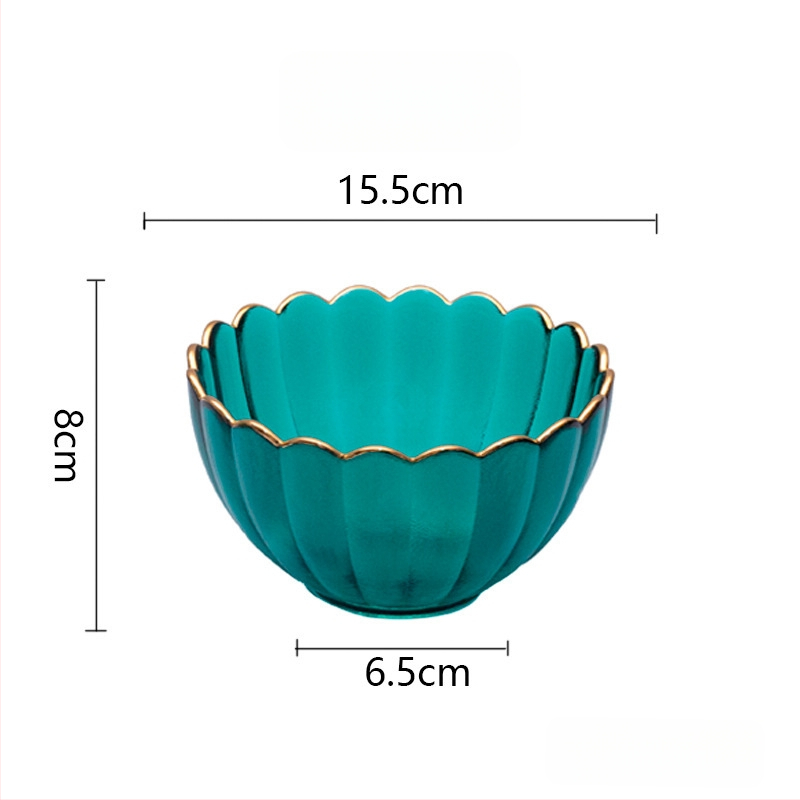 Set din sticlă pentru fructe și boluri pentru salată – rotund, design minimalist modern; diametre 10–11 cm, 13–14 cm și 18–19 cm; sticlă rezistentă la căldură