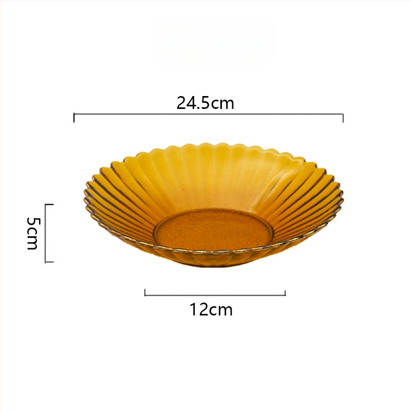 Set din sticlă pentru fructe și boluri pentru salată – rotund, design minimalist modern; diametre 10–11 cm, 13–14 cm și 18–19 cm; sticlă rezistentă la căldură