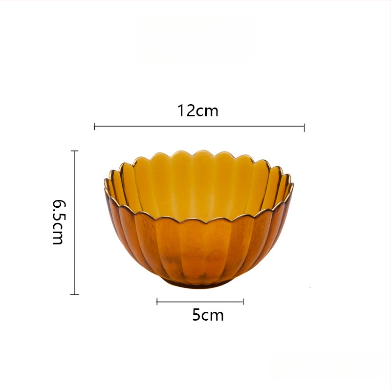 Set din sticlă pentru fructe și boluri pentru salată – rotund, design minimalist modern; diametre 10–11 cm, 13–14 cm și 18–19 cm; sticlă rezistentă la căldură