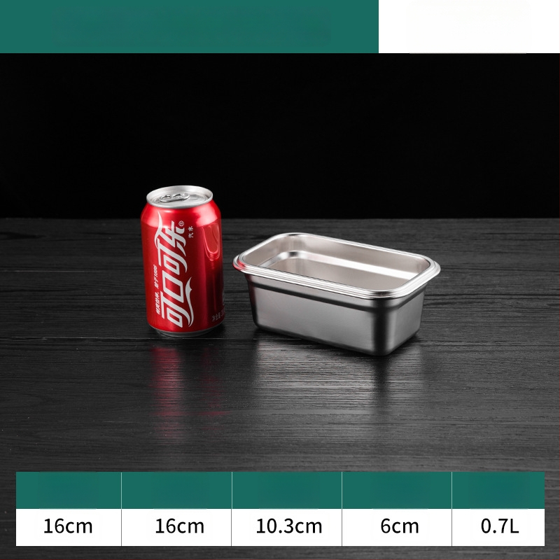 Kutija za skladištenje od 304 nehrđajućeg čelika s poklopcem, pravokutnog oblika, kapacitet 2,1–3 L, termička izolacija