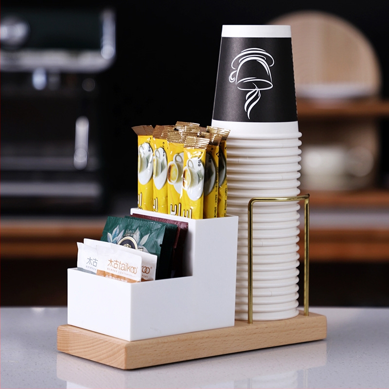 Drevený držiak na poháre – moderný a jednoduchý dizajn, stolný doplnok, bez vŕtania