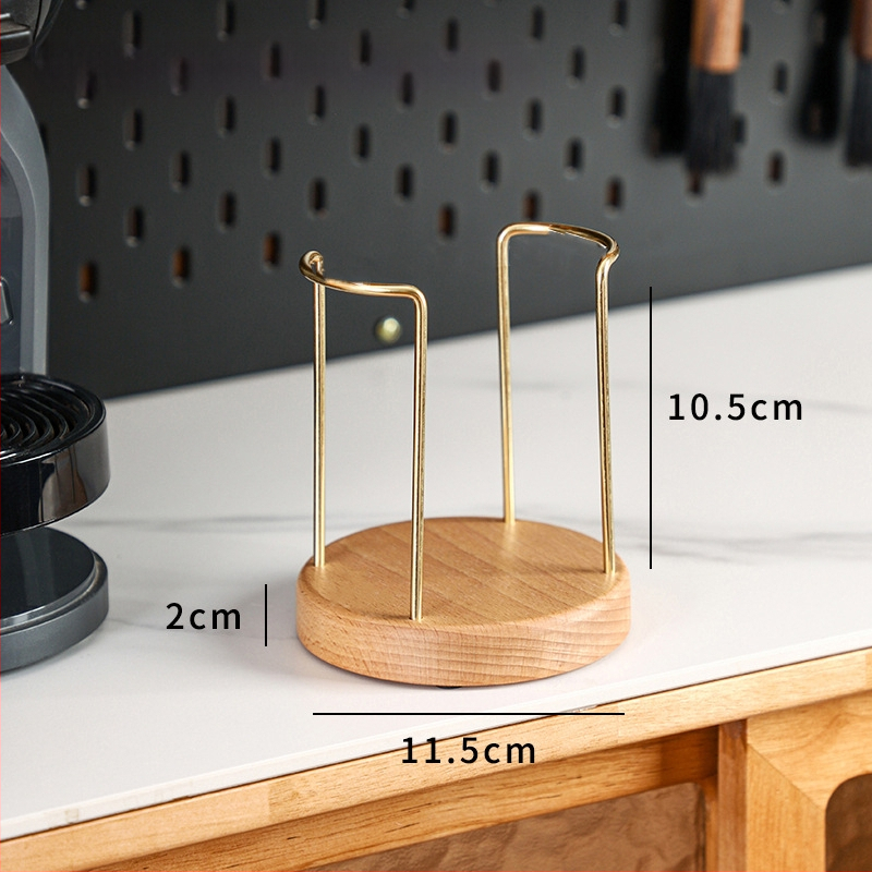 Drevený držiak na poháre – moderný a jednoduchý dizajn, stolný doplnok, bez vŕtania