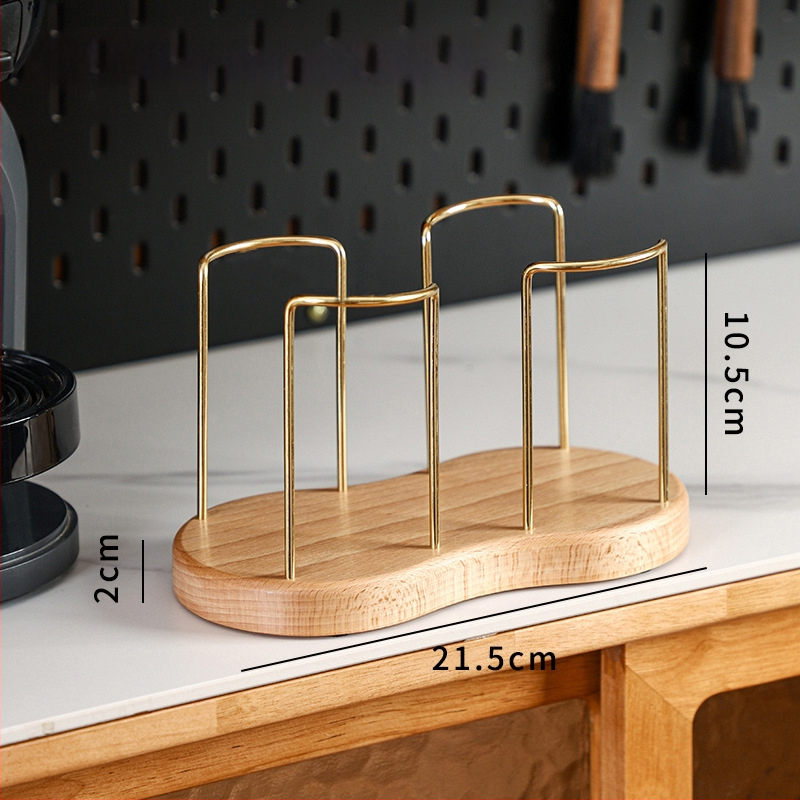 Drevený držiak na poháre – moderný a jednoduchý dizajn, stolný doplnok, bez vŕtania