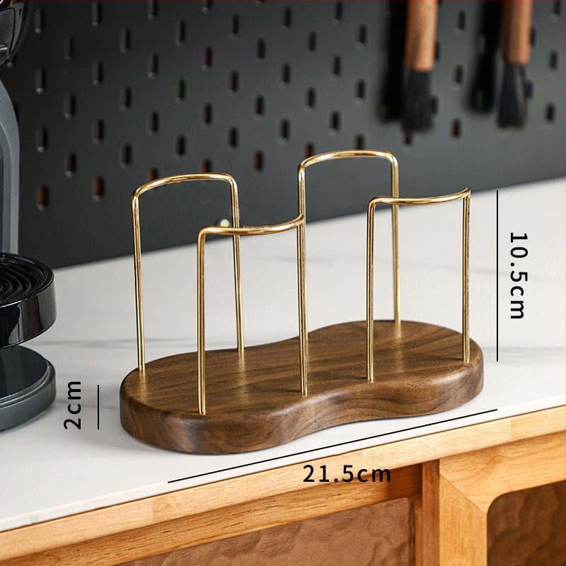 Drevený držiak na poháre – moderný a jednoduchý dizajn, stolný doplnok, bez vŕtania