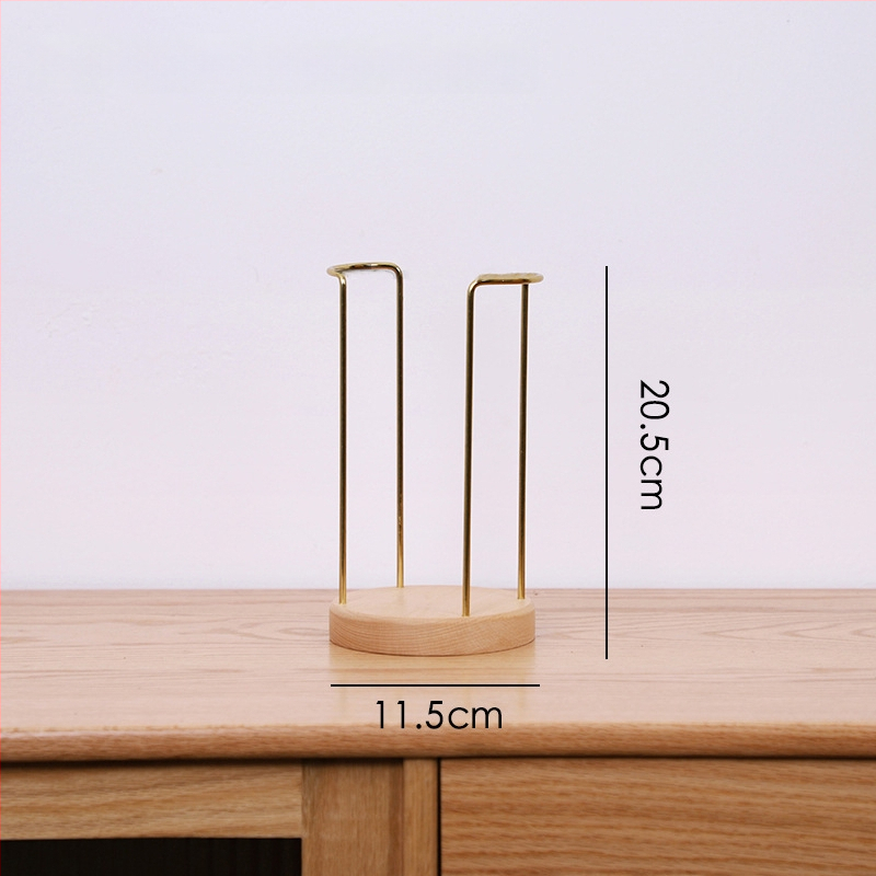 Drevený držiak na poháre – moderný a jednoduchý dizajn, stolný doplnok, bez vŕtania