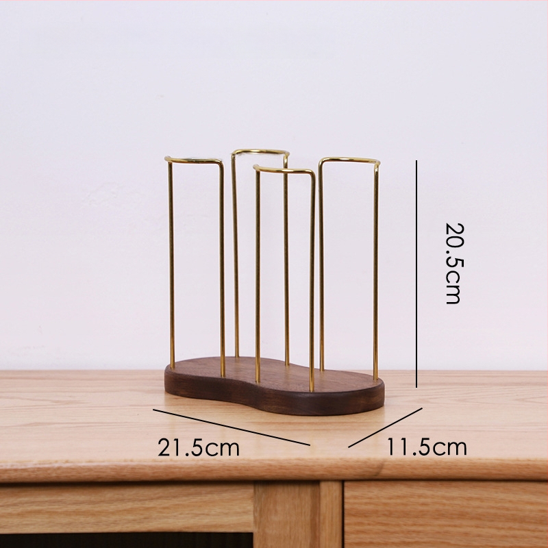 Drevený držiak na poháre – moderný a jednoduchý dizajn, stolný doplnok, bez vŕtania