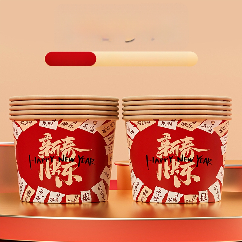 Κύπελλα μιας χρήσης από Kraft χαρτόνι για γεύματα, στρογγυλού σχήματος, ζωϊκό μοτίβο, χωρητικότητα 500 ml, μάρκα Yihan.