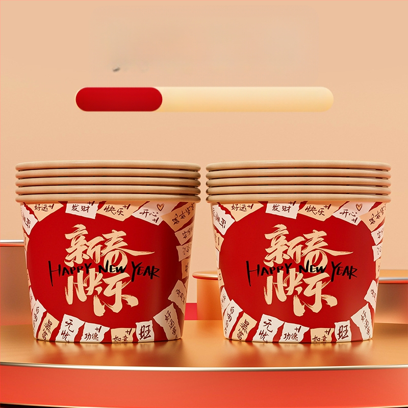 Κύπελλα μιας χρήσης από Kraft χαρτόνι για γεύματα, στρογγυλού σχήματος, ζωϊκό μοτίβο, χωρητικότητα 500 ml, μάρκα Yihan.