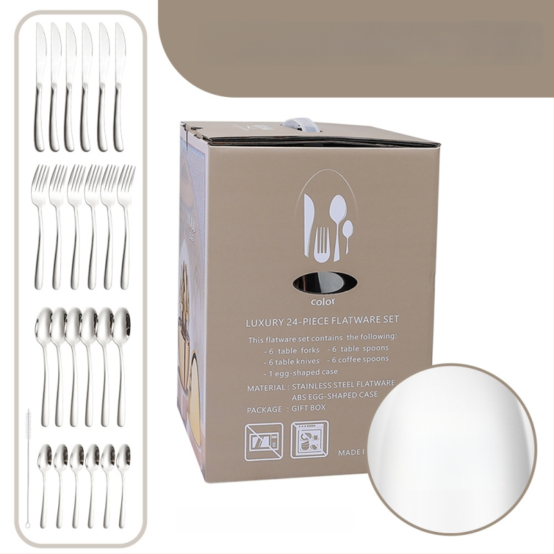 Ανοξείδωτο ατσάλι, 24 τεμάχια σετ μαχαιροπήρουνα δυτικού τύπου - χειροποίητο, με δυνατότητα εξατομίκευσης, υψηλής ποιότητας ρετρό στυλ