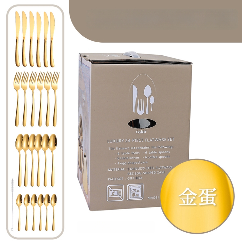 Ανοξείδωτο ατσάλι, 24 τεμάχια σετ μαχαιροπήρουνα δυτικού τύπου - χειροποίητο, με δυνατότητα εξατομίκευσης, υψηλής ποιότητας ρετρό στυλ