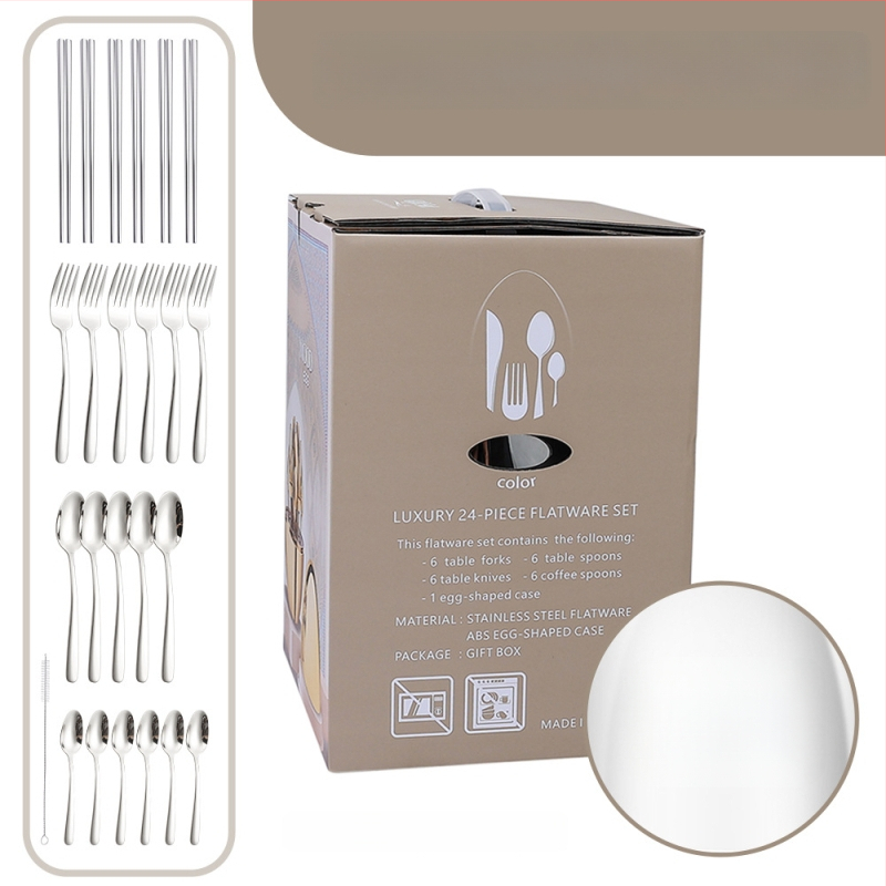 Ανοξείδωτο ατσάλι, 24 τεμάχια σετ μαχαιροπήρουνα δυτικού τύπου - χειροποίητο, με δυνατότητα εξατομίκευσης, υψηλής ποιότητας ρετρό στυλ