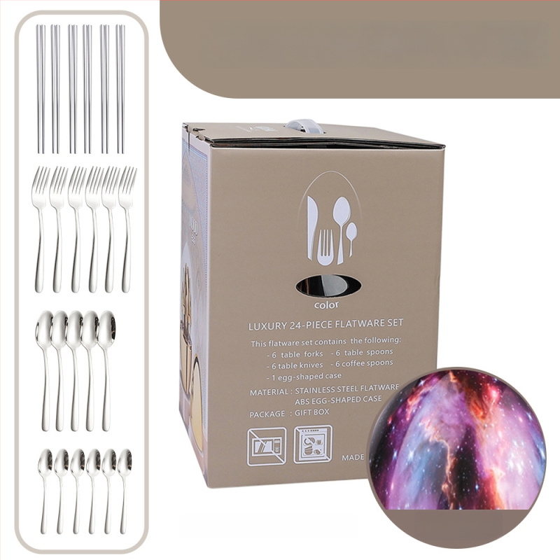 Ανοξείδωτο ατσάλι, 24 τεμάχια σετ μαχαιροπήρουνα δυτικού τύπου - χειροποίητο, με δυνατότητα εξατομίκευσης, υψηλής ποιότητας ρετρό στυλ