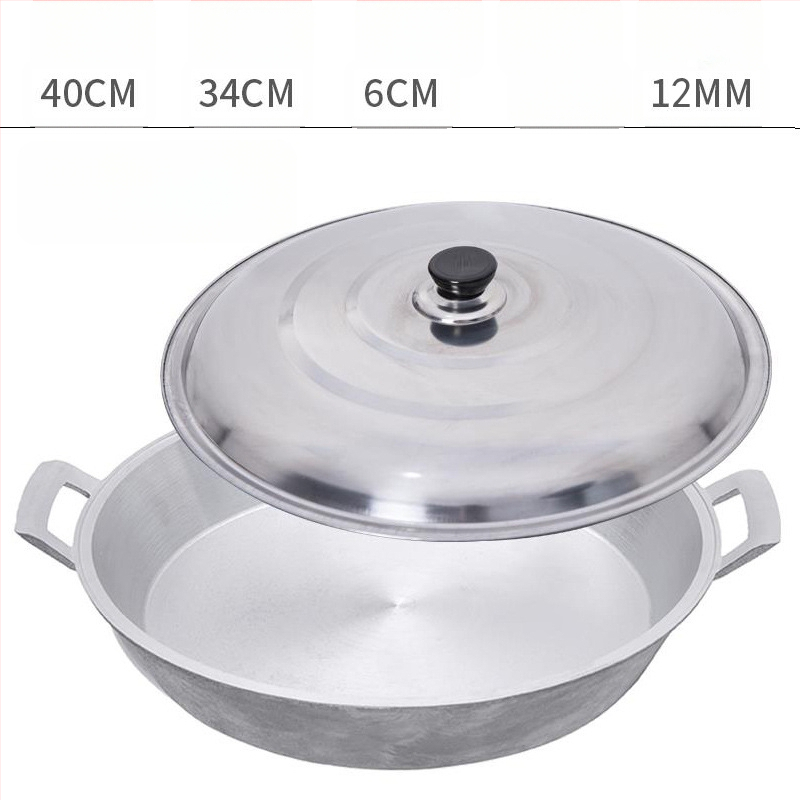 Alumínium serpenyő tapadásmentes bevonattal, egyetlen alappal, kínai stílusú palacsintás serpenyő