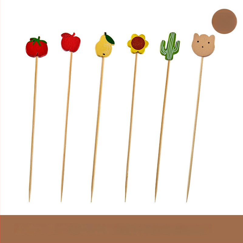 Furculițe din lemn pentru fructe – stil simplu, de unică folosință, lustruite, pentru copii