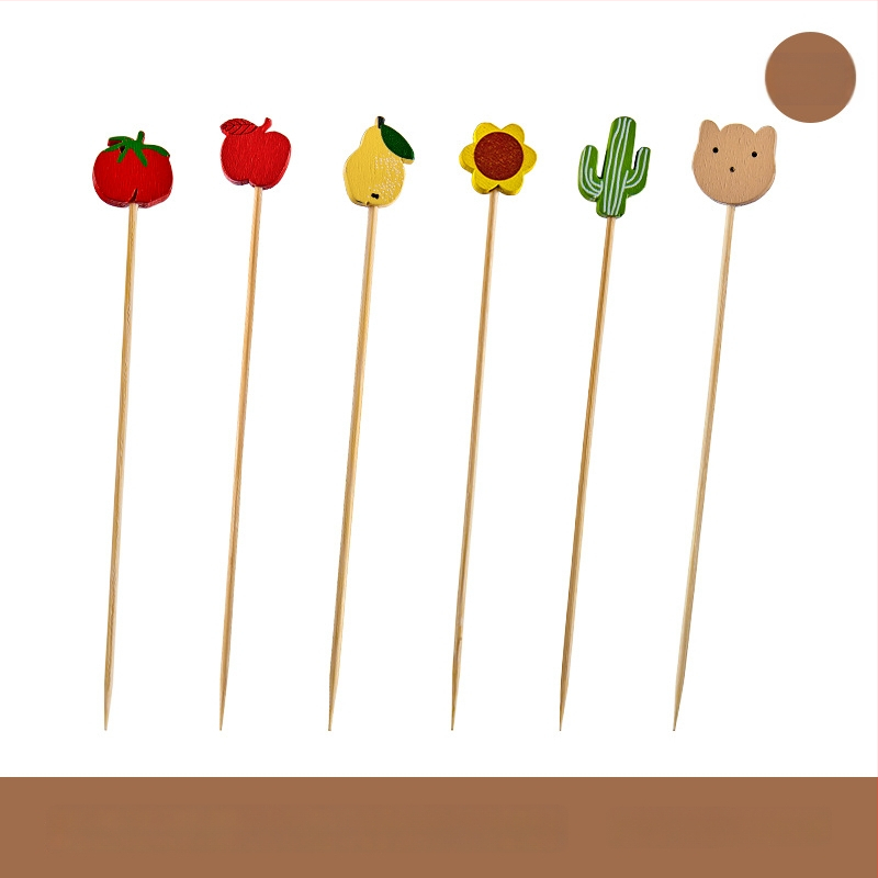 Furculițe din lemn pentru fructe – stil simplu, de unică folosință, lustruite, pentru copii