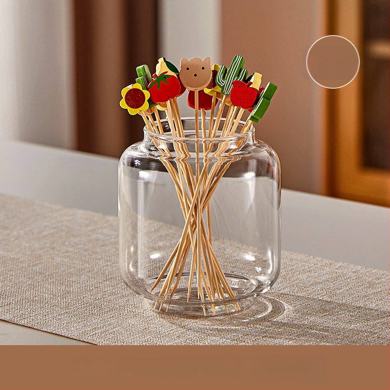 Furculițe din lemn pentru fructe – stil simplu, de unică folosință, lustruite, pentru copii