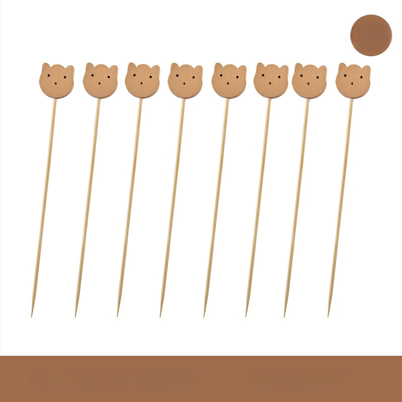 Furculițe din lemn pentru fructe – stil simplu, de unică folosință, lustruite, pentru copii