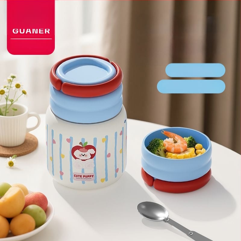 Θερμός φαγητού για μεσημέρι από ανοξείδωτο ατσάλι 316, ευρύ στόμιο, μόνωση 12-24 ωρών, με καπάκι, προσαρμόσιμο