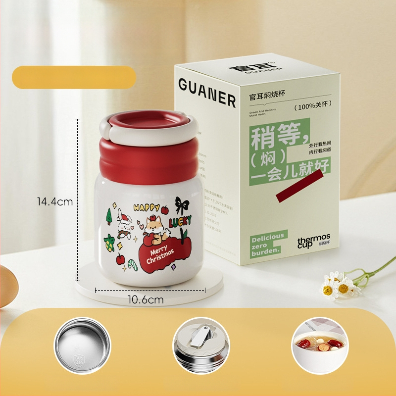 Θερμός φαγητού για μεσημέρι από ανοξείδωτο ατσάλι 316, ευρύ στόμιο, μόνωση 12-24 ωρών, με καπάκι, προσαρμόσιμο