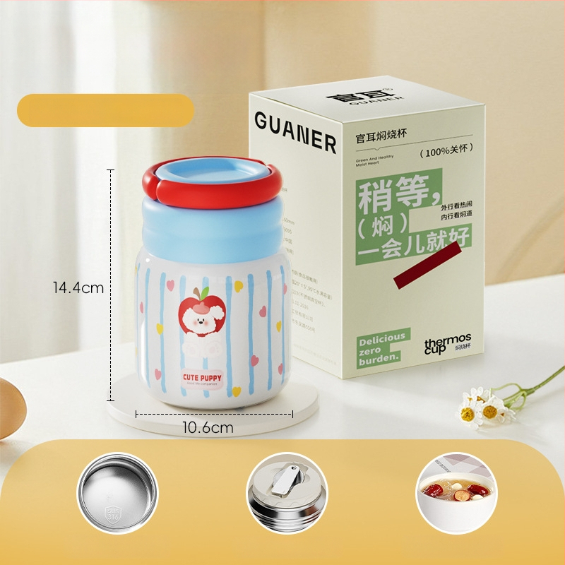 Θερμός φαγητού για μεσημέρι από ανοξείδωτο ατσάλι 316, ευρύ στόμιο, μόνωση 12-24 ωρών, με καπάκι, προσαρμόσιμο