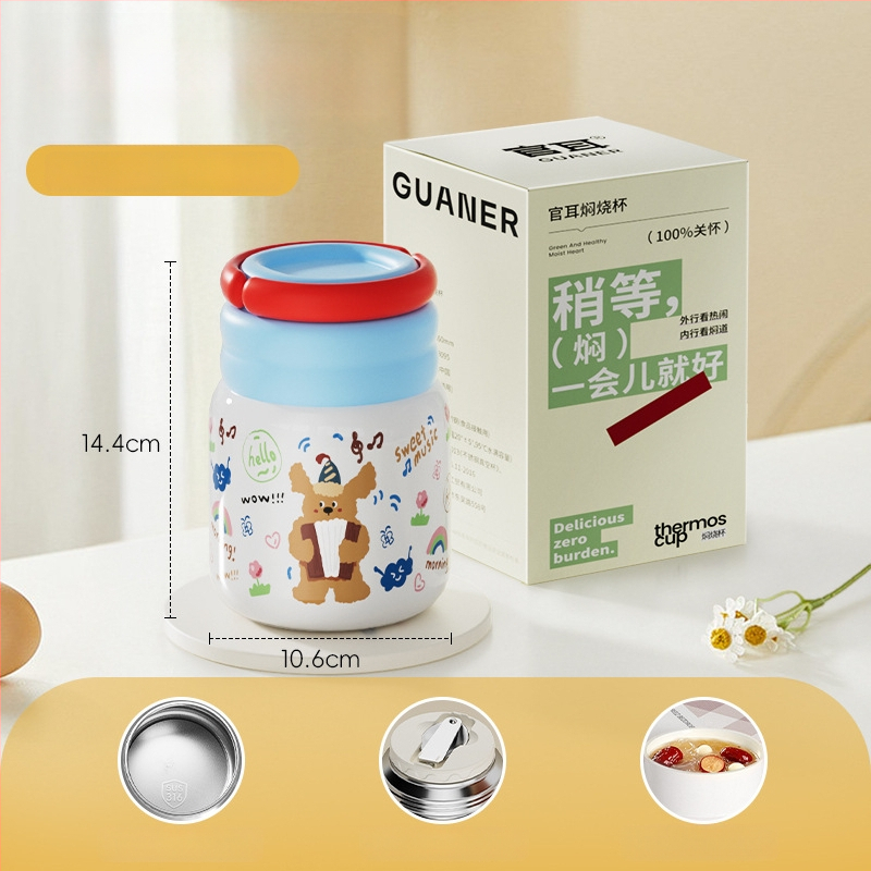 Θερμός φαγητού για μεσημέρι από ανοξείδωτο ατσάλι 316, ευρύ στόμιο, μόνωση 12-24 ωρών, με καπάκι, προσαρμόσιμο