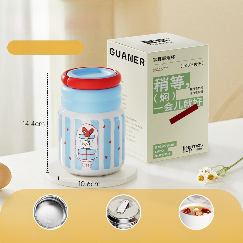 Θερμός φαγητού για μεσημέρι από ανοξείδωτο ατσάλι 316, ευρύ στόμιο, μόνωση 12-24 ωρών, με καπάκι, προσαρμόσιμο