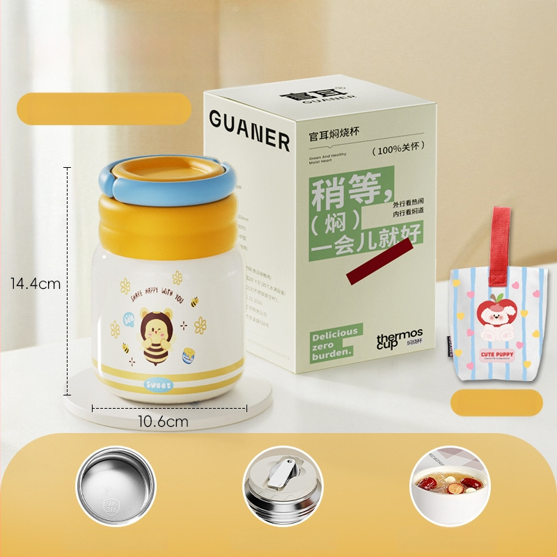 Θερμός φαγητού για μεσημέρι από ανοξείδωτο ατσάλι 316, ευρύ στόμιο, μόνωση 12-24 ωρών, με καπάκι, προσαρμόσιμο