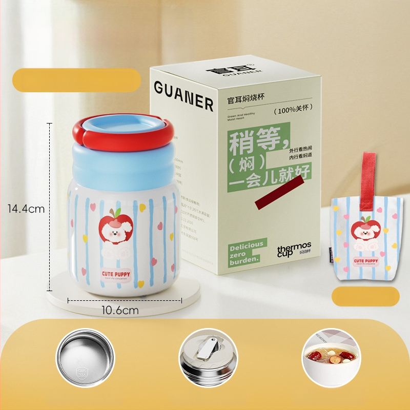 Θερμός φαγητού για μεσημέρι από ανοξείδωτο ατσάλι 316, ευρύ στόμιο, μόνωση 12-24 ωρών, με καπάκι, προσαρμόσιμο