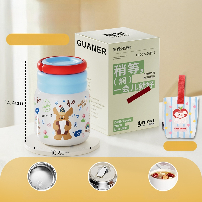 Θερμός φαγητού για μεσημέρι από ανοξείδωτο ατσάλι 316, ευρύ στόμιο, μόνωση 12-24 ωρών, με καπάκι, προσαρμόσιμο