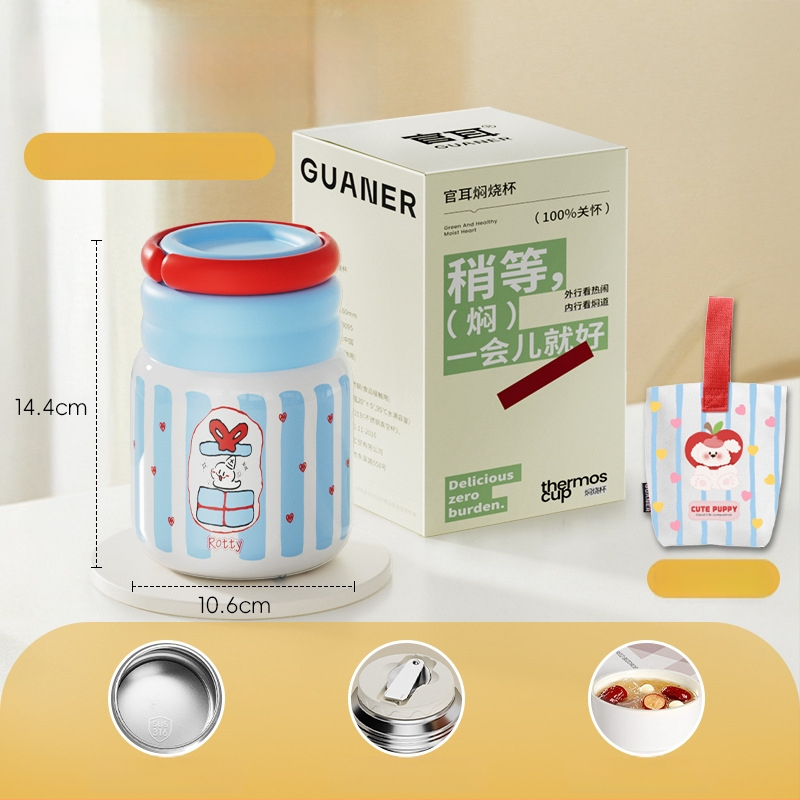 Θερμός φαγητού για μεσημέρι από ανοξείδωτο ατσάλι 316, ευρύ στόμιο, μόνωση 12-24 ωρών, με καπάκι, προσαρμόσιμο