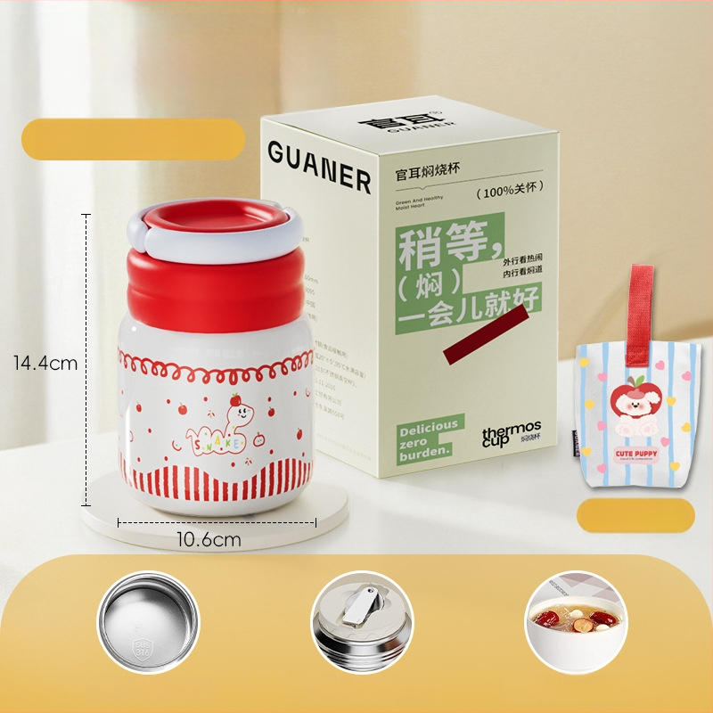 Θερμός φαγητού για μεσημέρι από ανοξείδωτο ατσάλι 316, ευρύ στόμιο, μόνωση 12-24 ωρών, με καπάκι, προσαρμόσιμο