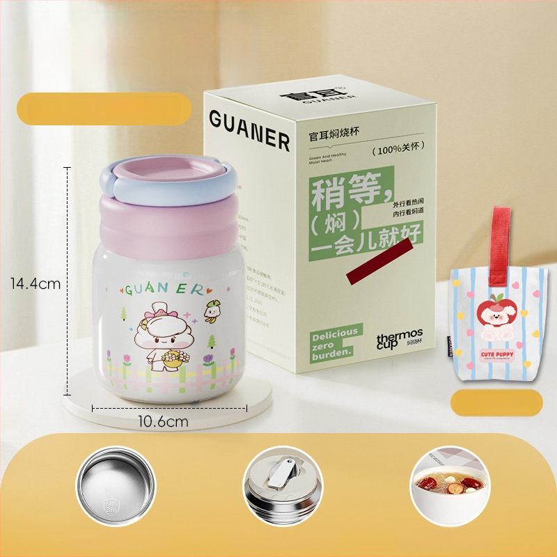 Θερμός φαγητού για μεσημέρι από ανοξείδωτο ατσάλι 316, ευρύ στόμιο, μόνωση 12-24 ωρών, με καπάκι, προσαρμόσιμο