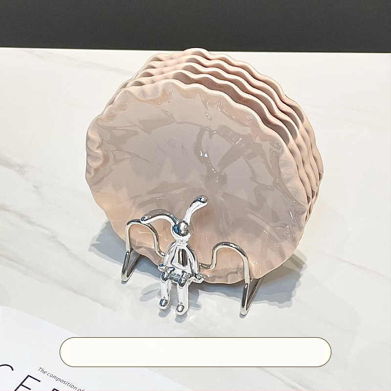 Porcelán falatkás tál, skandináv stílus, szabálytalan forma, egyszerű mintázat