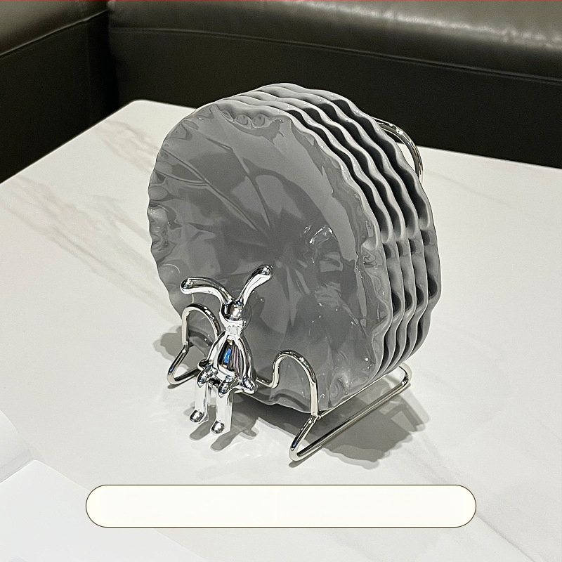 Porcelán falatkás tál, skandináv stílus, szabálytalan forma, egyszerű mintázat