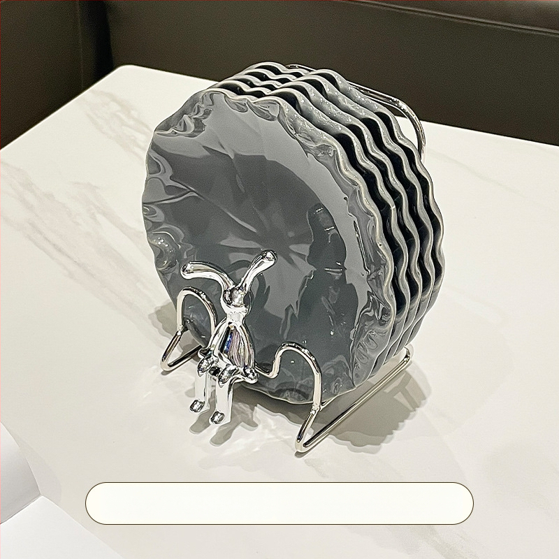 Porcelán falatkás tál, skandináv stílus, szabálytalan forma, egyszerű mintázat