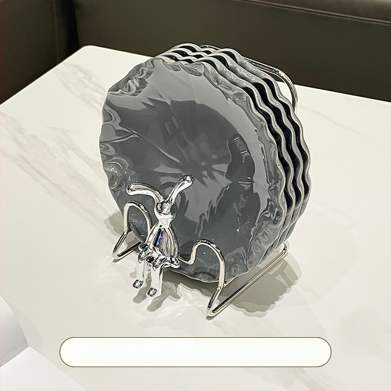 Porcelán falatkás tál, skandináv stílus, szabálytalan forma, egyszerű mintázat