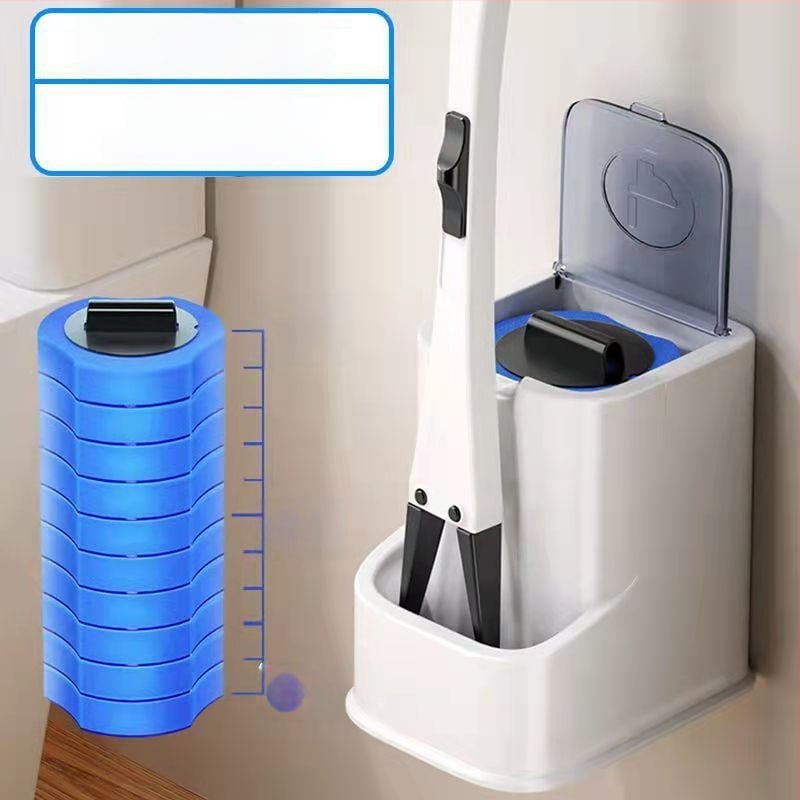 Еднократен комплект за четка за тоалетна със сменяема глава от гъба за почистване на банята