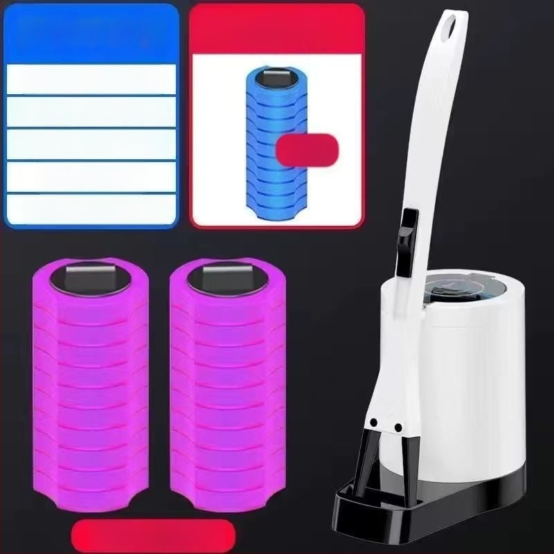 Еднократен комплект за четка за тоалетна със сменяема глава от гъба за почистване на банята