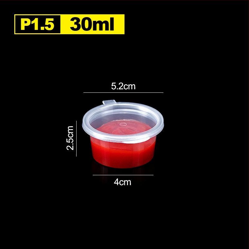 Jednokratna plastična šalica za umake, pogodna za sojin sos, ocat i dipove, kapacitet 27–200 ml