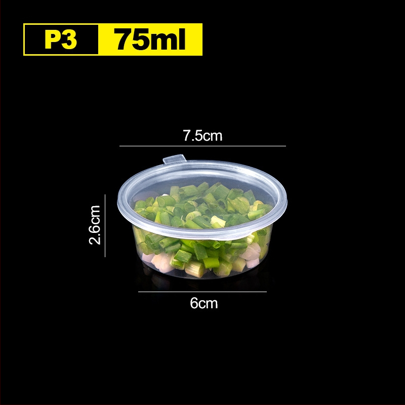 Jednokratna plastična šalica za umake, pogodna za sojin sos, ocat i dipove, kapacitet 27–200 ml