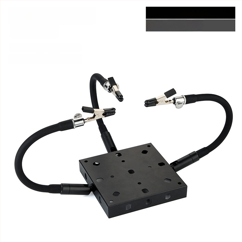 Професионална сваръчна станция със стойка за паялник, лупа, LED светлина, вентилатор за отвеждане на дима и магнитен ремонтен комплект