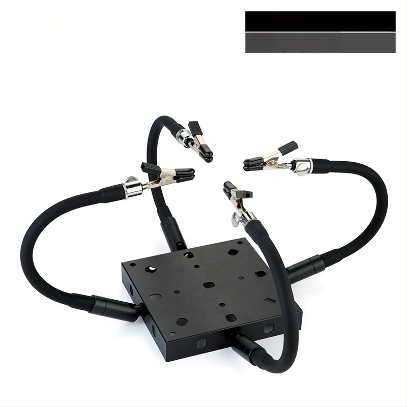 Професионална сваръчна станция със стойка за паялник, лупа, LED светлина, вентилатор за отвеждане на дима и магнитен ремонтен комплект