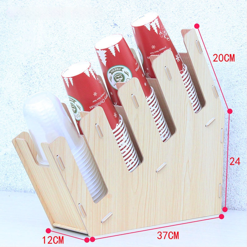 Fából készült pohártartó | Asztali rendező poharakhoz | Új kínai stílus | 2015 téli kiadás